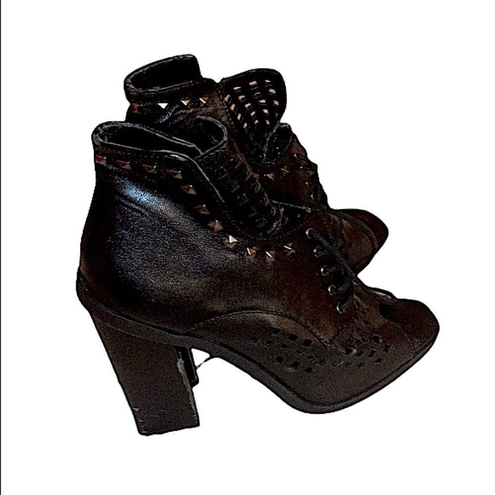 used faux leather heels